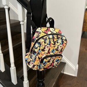 Pokemon Pikachu Print Men's Backpack - Black and Yellow